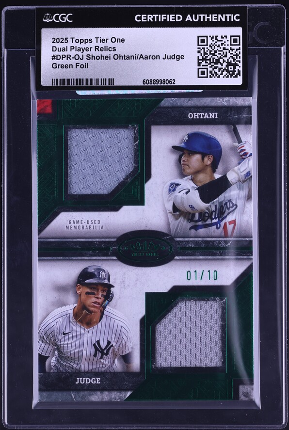 その他 TOPPS TIER ONE 2025 Topps Tier One Dual Player Green Foil Shohei Ohtani & Aaron