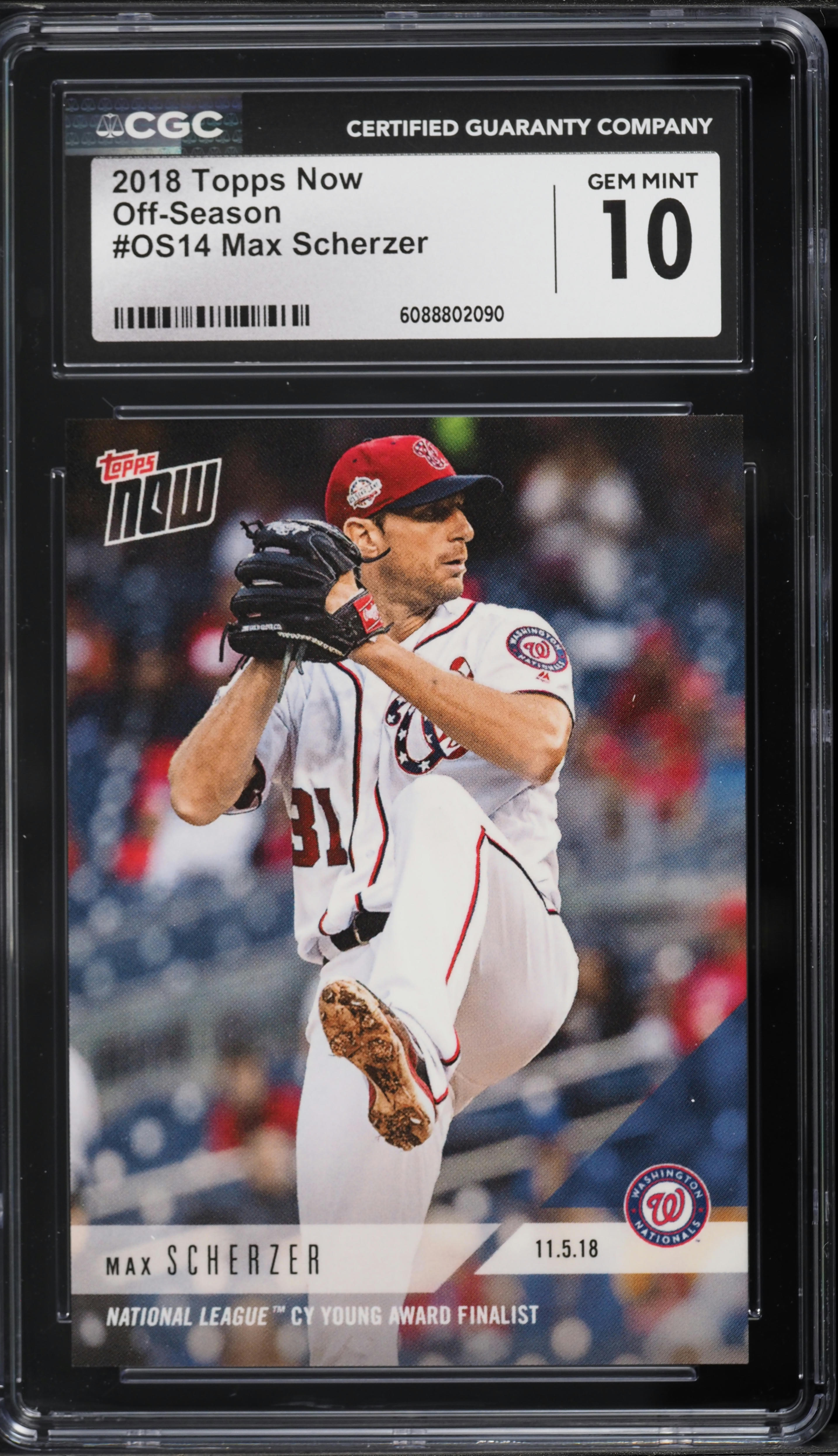 2018 Topps Now Off-Season Max Scherzer #OS14 CGC 10 GEM MINT on