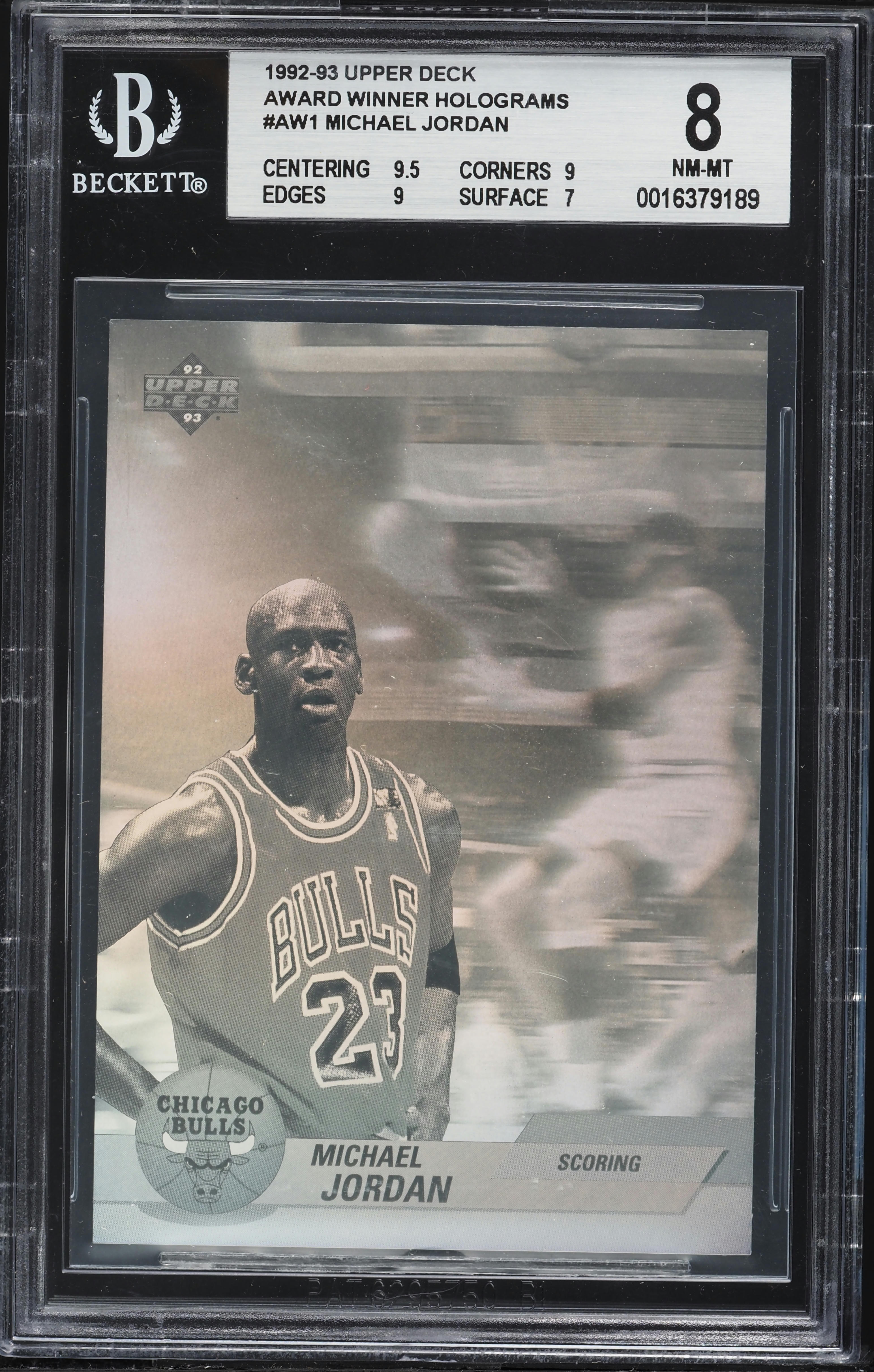 1992 Upper Deck Award Winner Holograms Michael Jordan #AW1 BGS 8