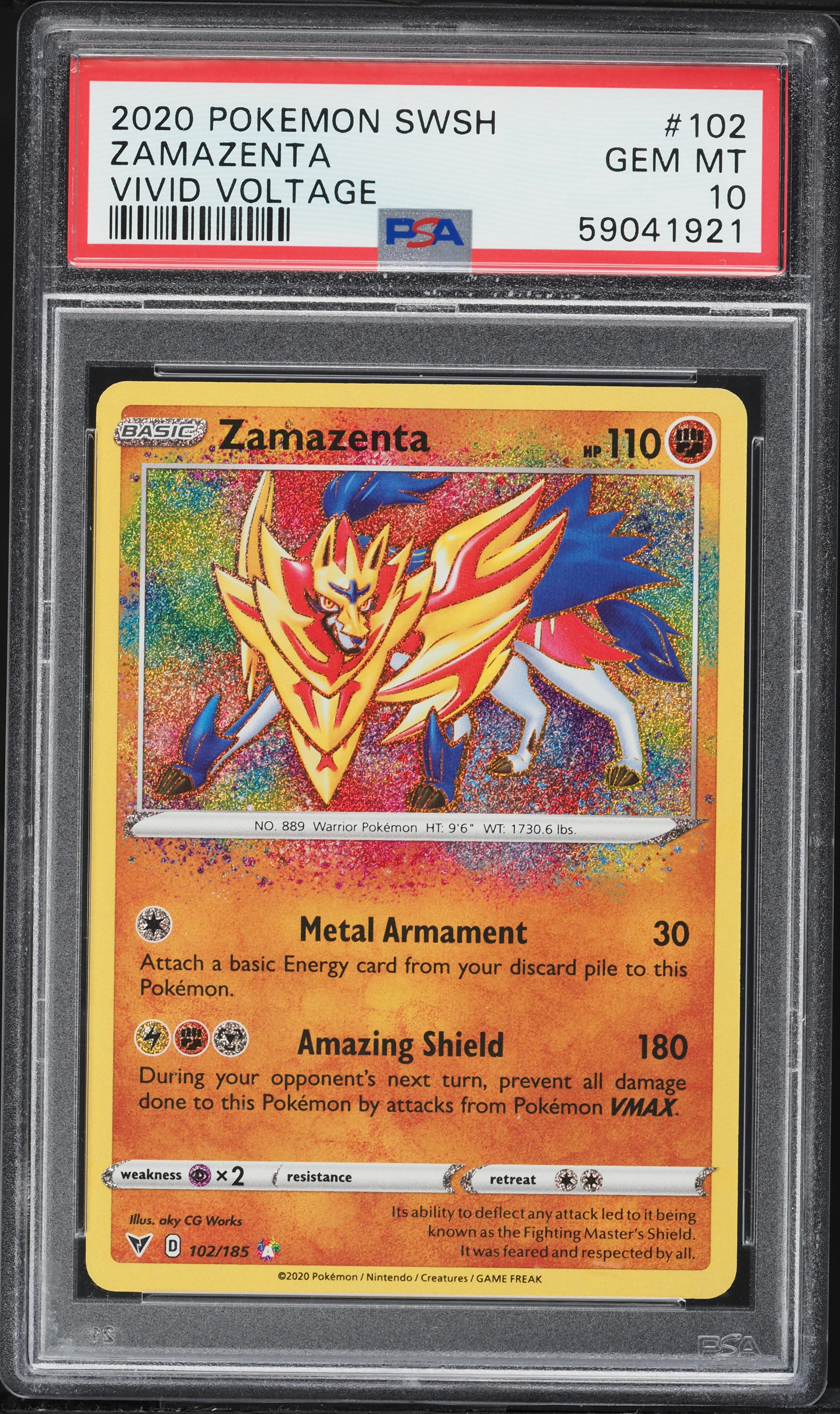 2020 Pokemon Sword & Shield Vivid Voltage Amazing Rare Zamazenta