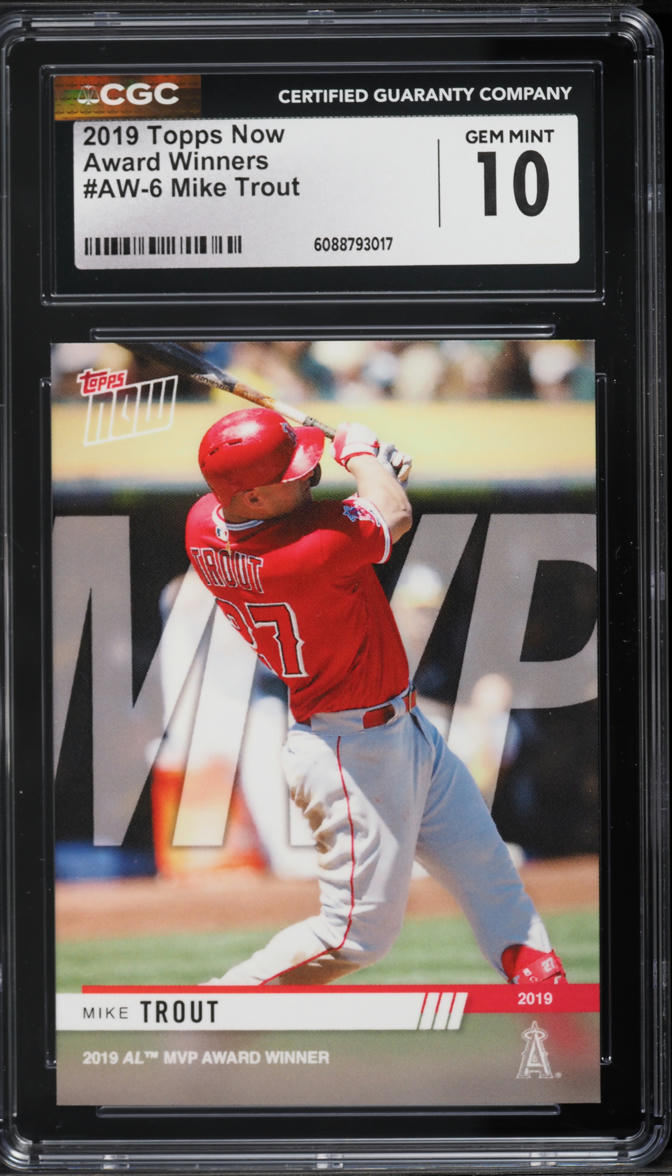 2019 Topps Now Award Winners Mike Trout #AW-6 CGC 10 GEM MINT