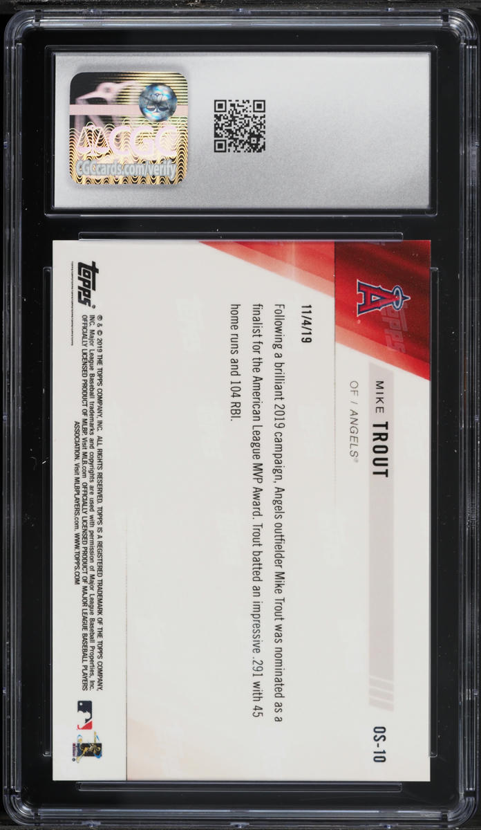 2019 Topps Now Off-Season Mike Trout #OS-10 CGC 10 GEM MINT