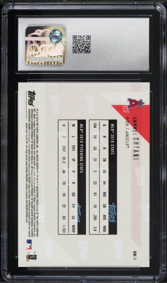 2018 Topps Now Award Winner Shohei Ohtani ROOKIE #AW-1 CGC 9 MINT