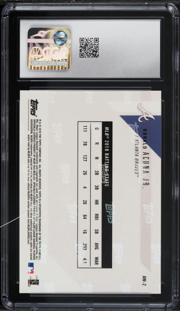 2018 Topps Now Award Winners Ronald Acuna Jr. ROOKIE #AW-2 CGC 10 GEM MINT