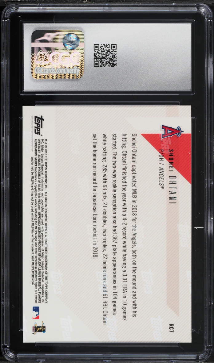 2018 Topps Now Off-Season All-Star Rookie Team Shohei Ohtani ROOKIE #RC7 CGC 10 GEM MINT