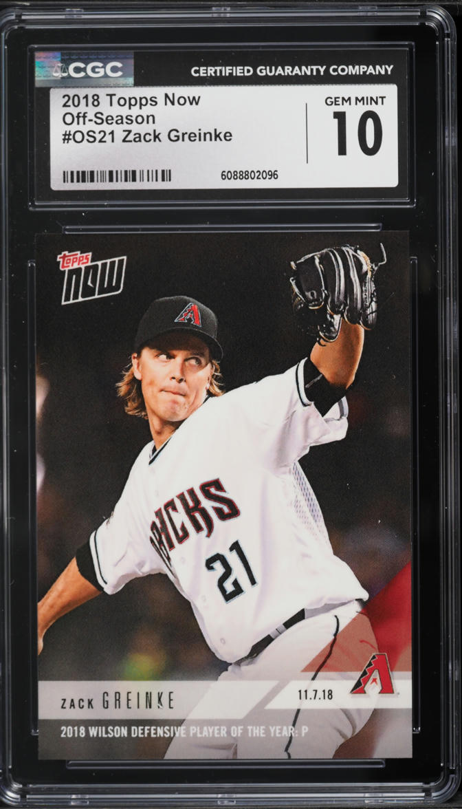 2018 Topps Now Off-Season Zack Greinke #OS21 CGC 10 GEM MINT