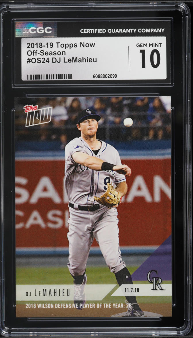 2018 Topps Now Off-Season DJ LeMahieu #OS24 CGC 10 GEM MINT
