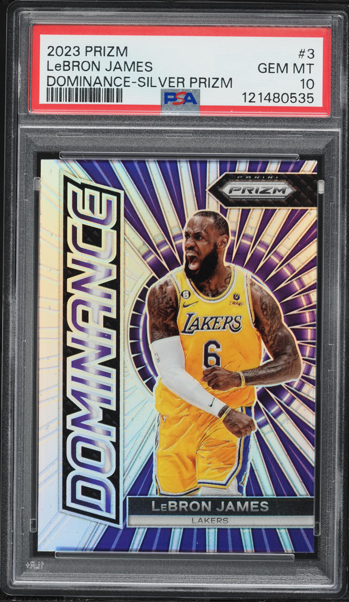 2023 Panini Prizm Dominance Silver LeBron James #3 PSA 10 GEM MINT