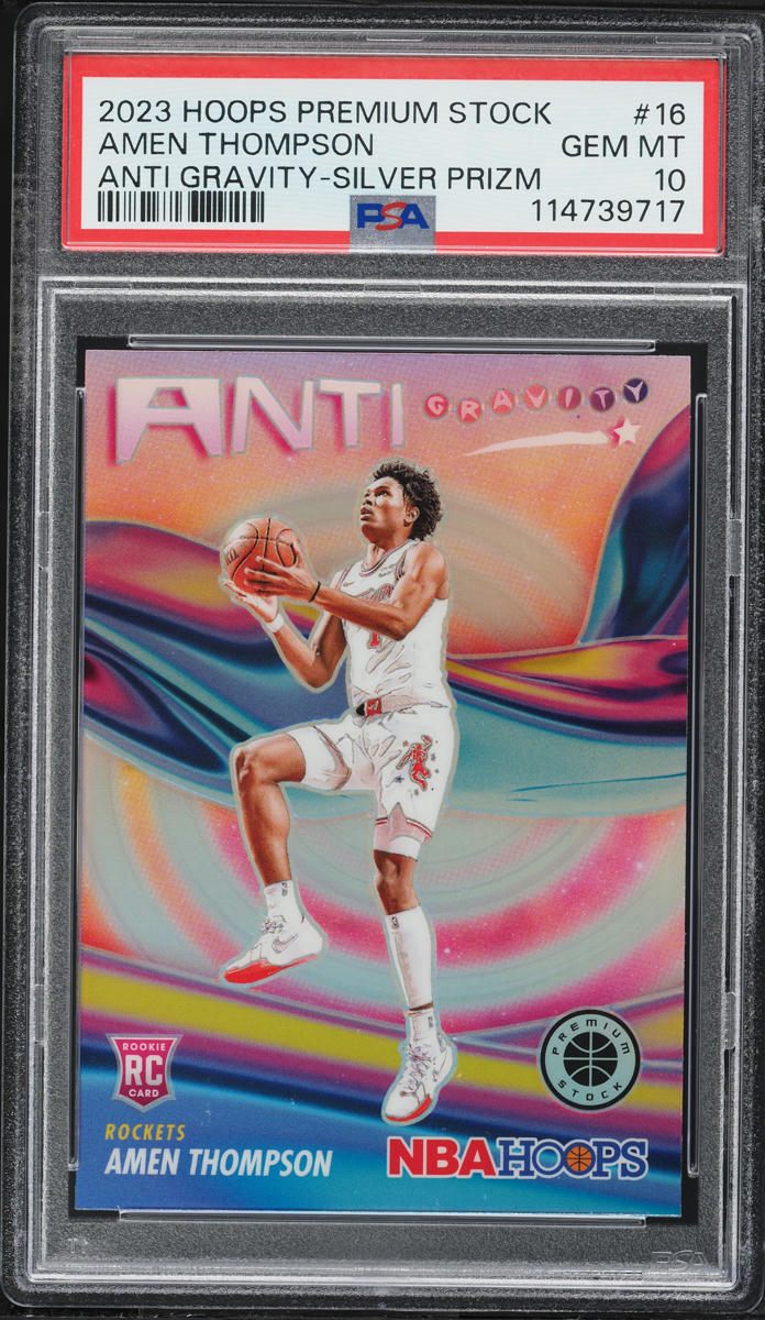 2023 Hoops Premium Stock Anti Gravity Silver Prizm Amen Thompson ROOKIE #16 PSA 10 GEM MINT