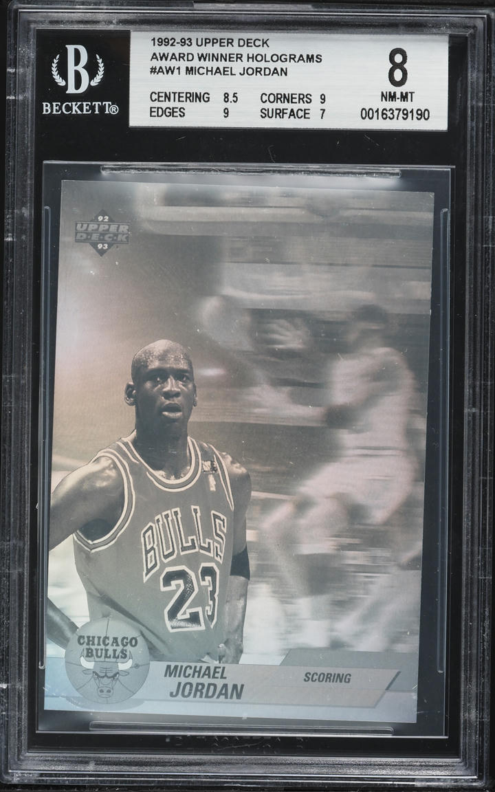 1992 Upper Deck Award Winner Holograms Michael Jordan #AW1 BGS 8 NM-MT