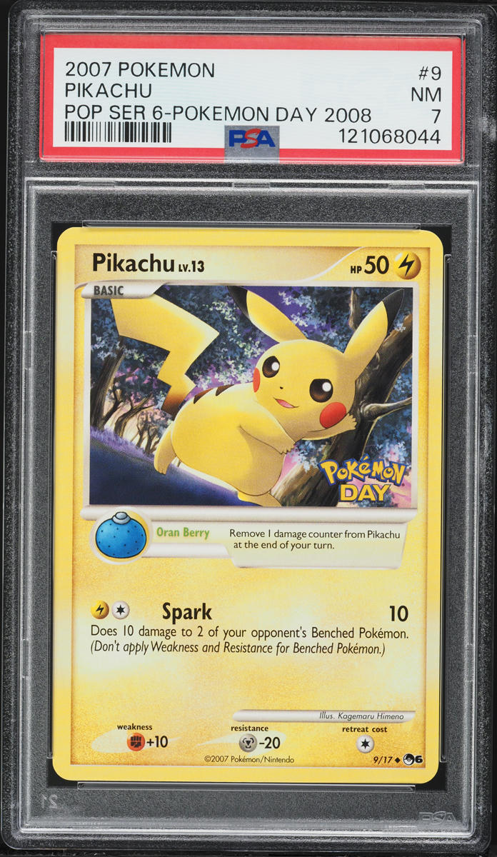 2007 Pokemon POP Series 6 Pokemon Day '08 Pikachu #9 PSA 7 NRMT