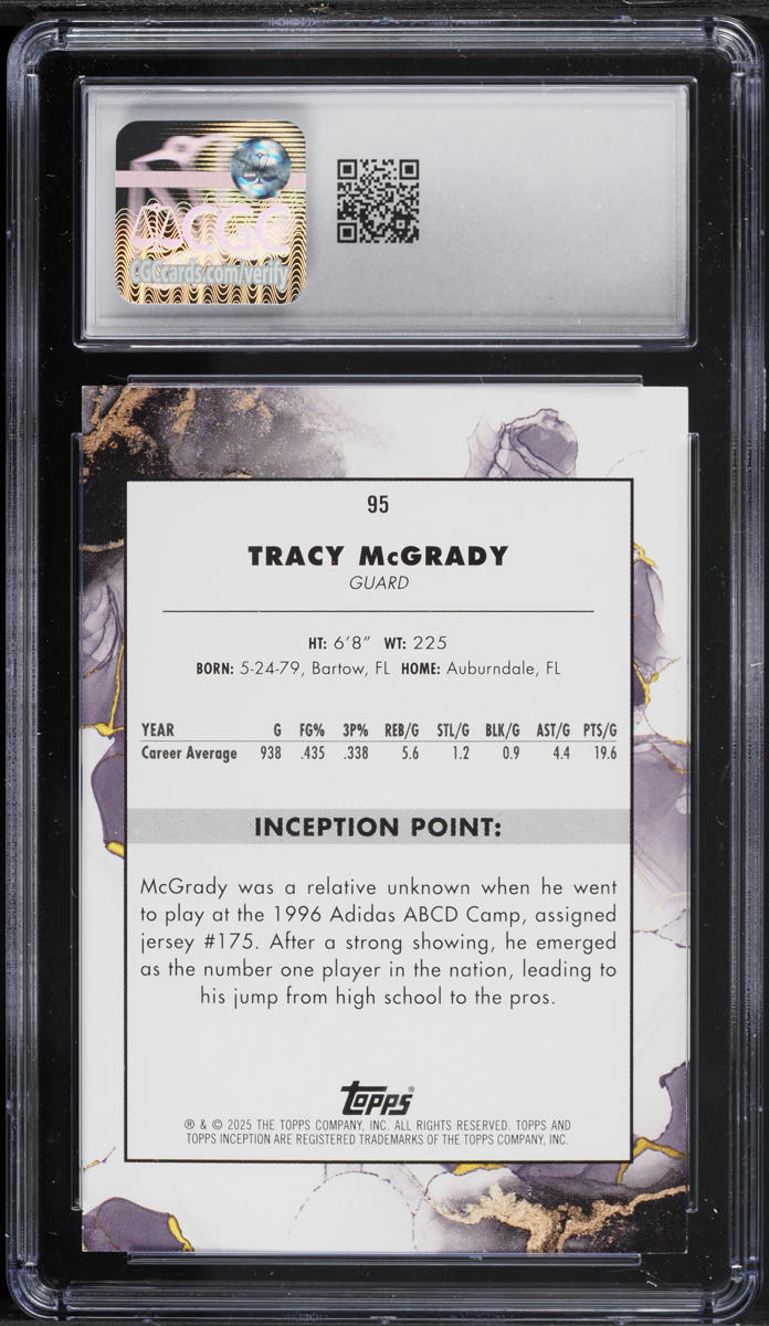 2024 Topps Inception Holo Gold Tracy McGrady /50 #95 CGC 9.5 MINT+