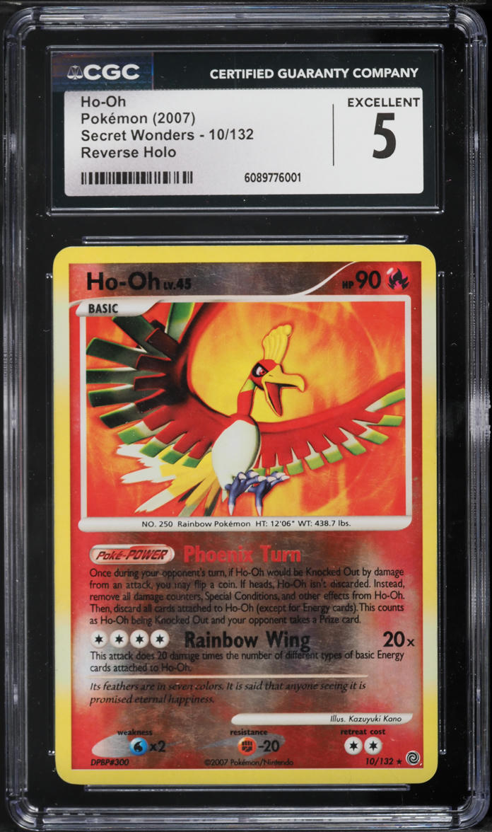 2007 Pokemon Diamond & Pearl Secret Wonders Reverse Holo Ho-Oh #10