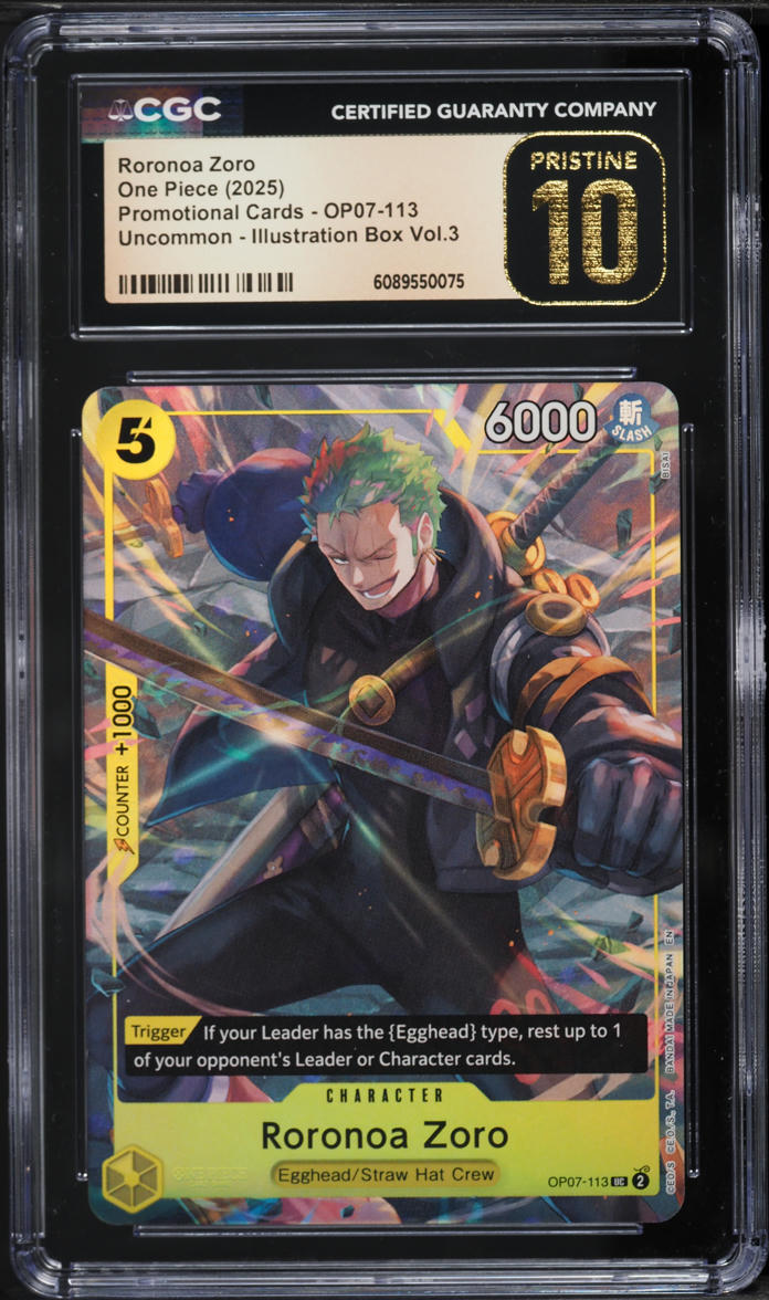 2025 One Piece Roronoa Zoro カード3枚連番 2025 One Piece Promo Illustration Box Vol. 3 Roronoa Zoro #OP07