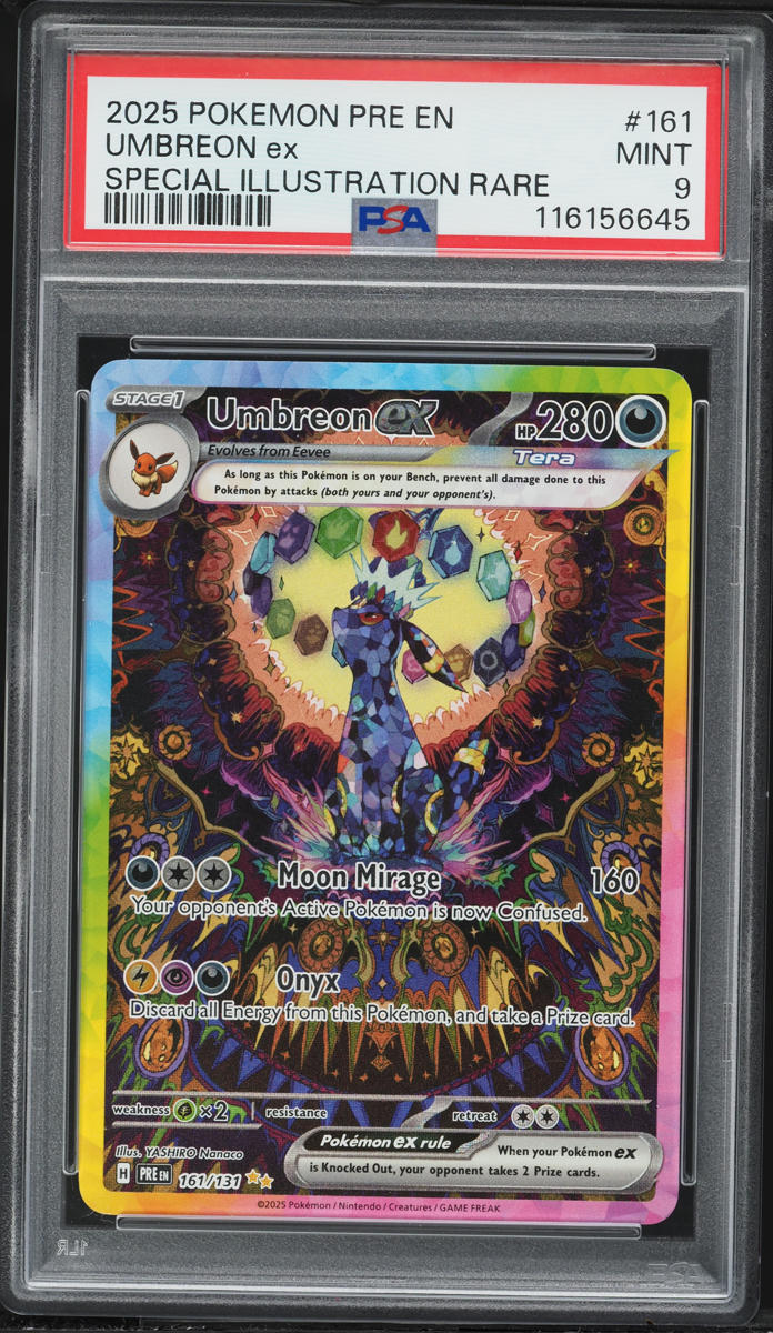 2025 Pokemon Scarlet & Violet Prismatic Evolutions SIR Umbreon EX #161 PSA 9 MINT