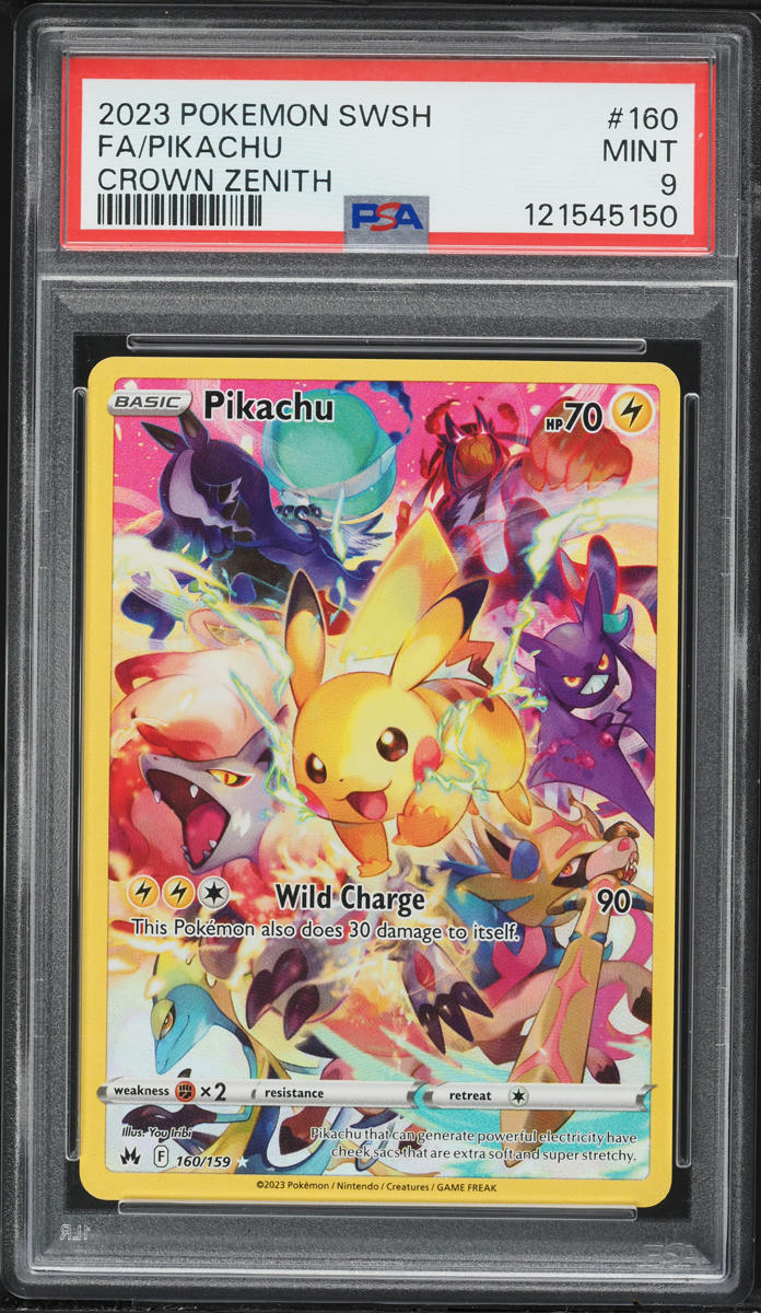 2023 Pokemon Sword & Shield Crown Zenith Full Art Pikachu #160 PSA 9 MINT