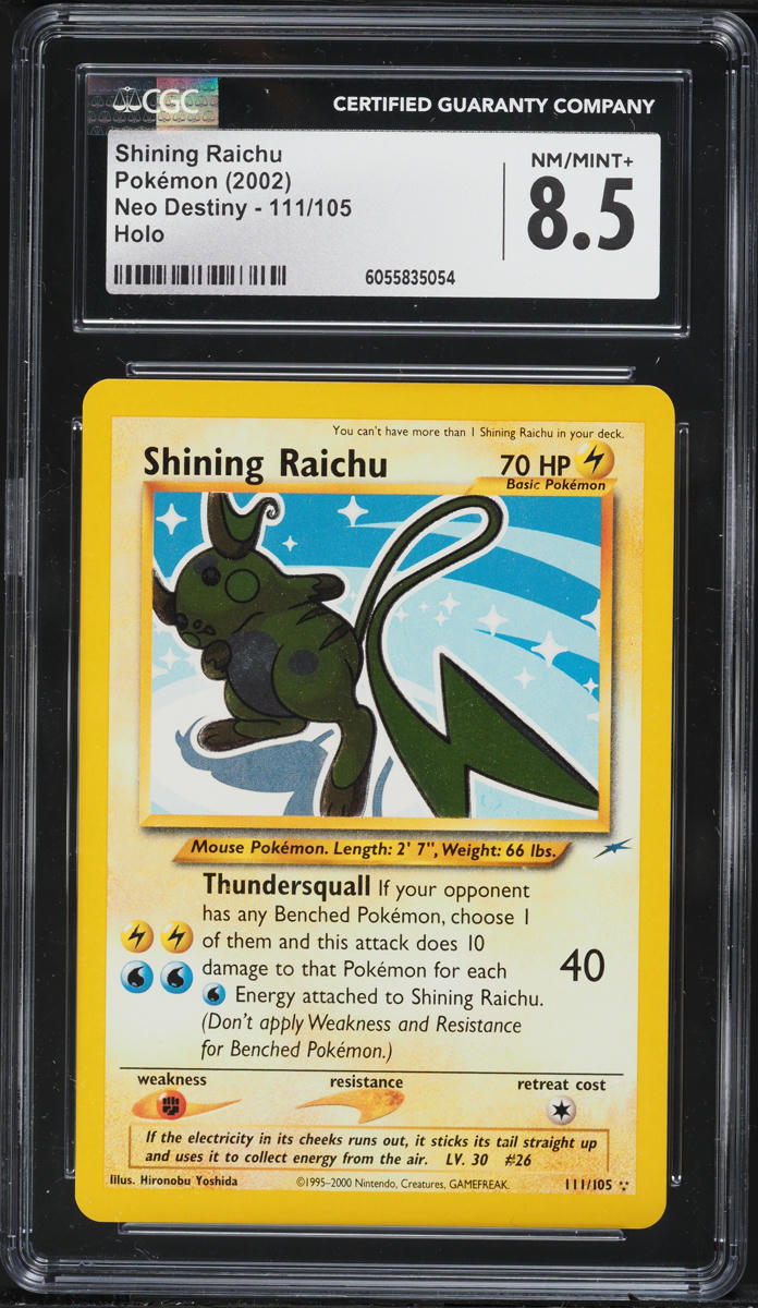2002 Pokemon Neo Destiny Holo Shining Raichu #111 CGC 8.5 NM-MT+