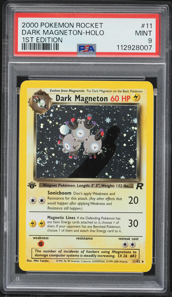 2000 Pokemon Team Rocket 1st Edition Holo Dark Magneton #11 PSA 9 MINT
