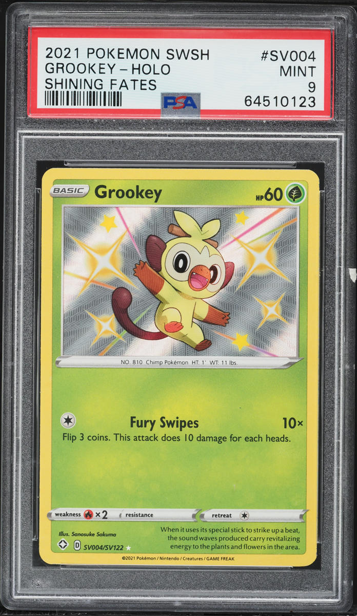2021 Pokemon Sword & Shield Shining Fates Shiny Grookey #SV4 PSA 9 MINT