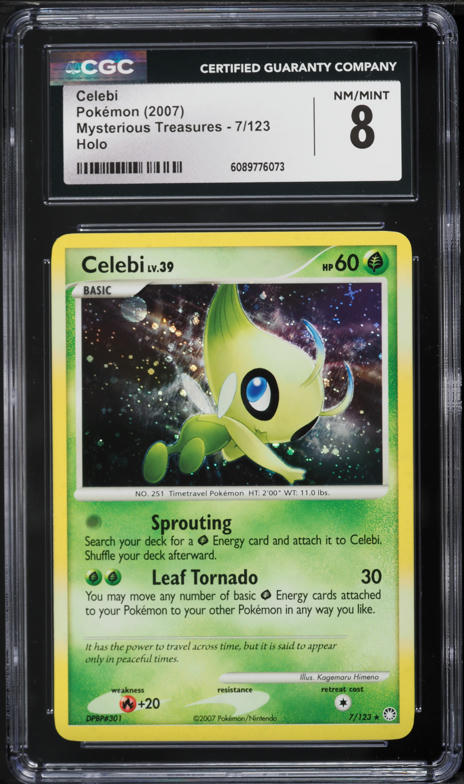2007 Pokemon Diamond & Pearl Mysterious Treasures Holo Celebi #7 CGC 8 NM-MT