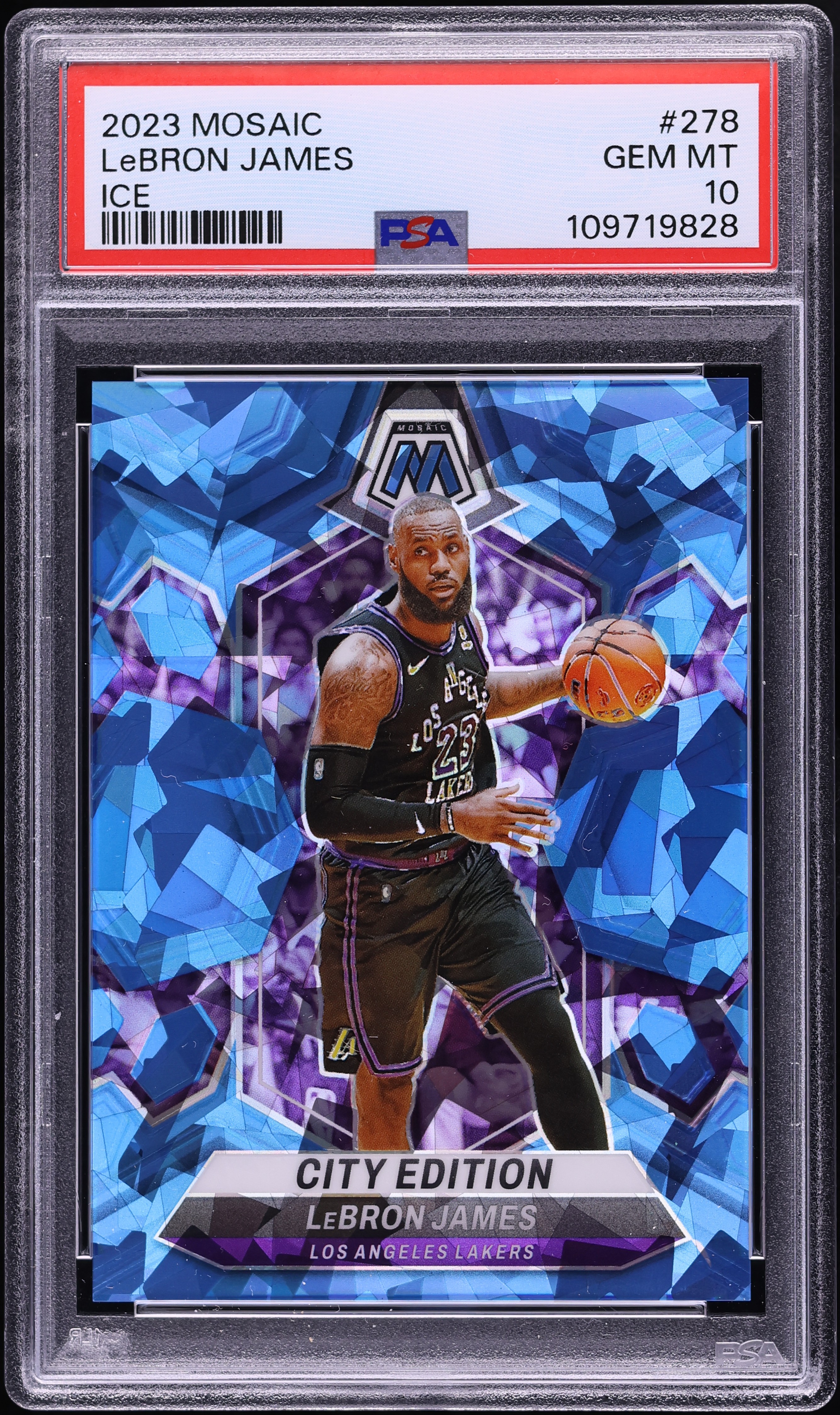 2023 Panini Mosaic Basketball Ice LeBron James #278 PSA 9