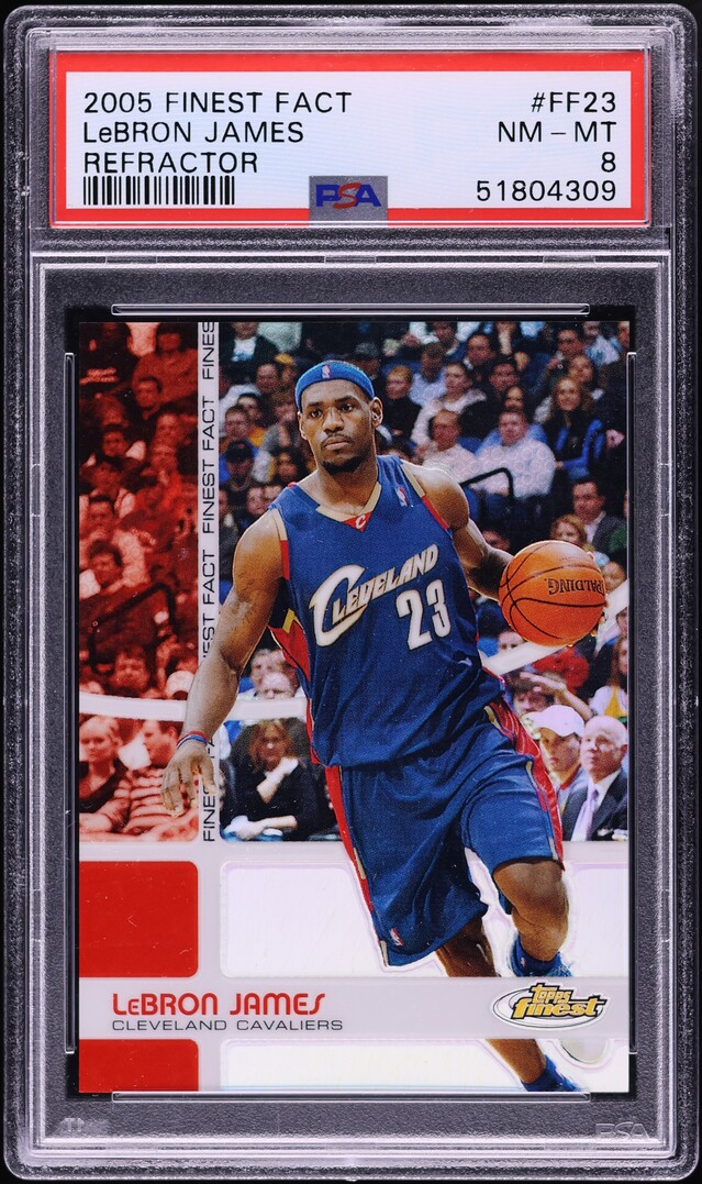 2005 Finest Fact Refractor LeBron James /199 #FF23 PSA 8 NM-MT