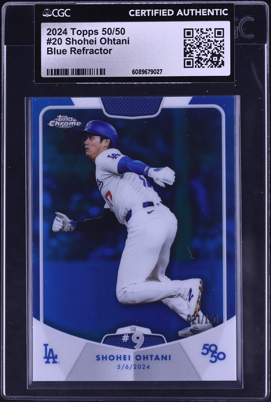 2024 Topps Chrome 50/50 Blue Refractor Shohei Ohtani /150 #20 CGC AUTH
