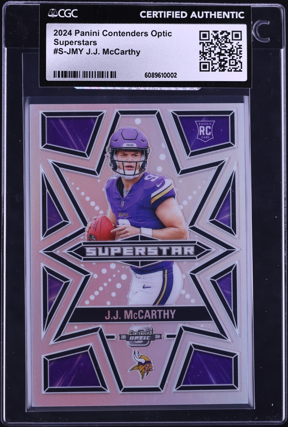 2024 Panini Contenders Optic Superstars Prizm J.J. McCarthy ROOKIE #S-JMY CGC AUTH