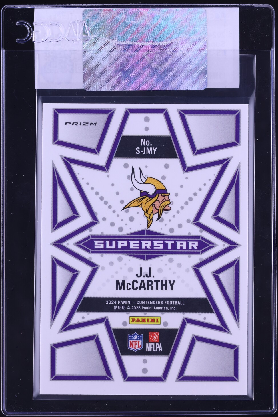 2024 Panini Contenders Optic Superstars Prizm J.J. McCarthy ROOKIE #S-JMY CGC AUTH