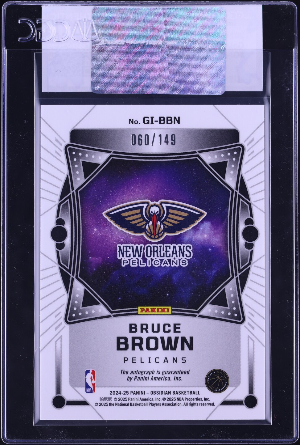 2024 Panini Obsidian Galaxy Ink Bruce Brown AUTO /149 #GI-BBN CGC AUTH