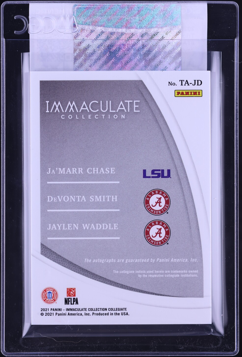 2021 Immaculate Collection Ja'Marr Chase DeVonta Smith Jaylen