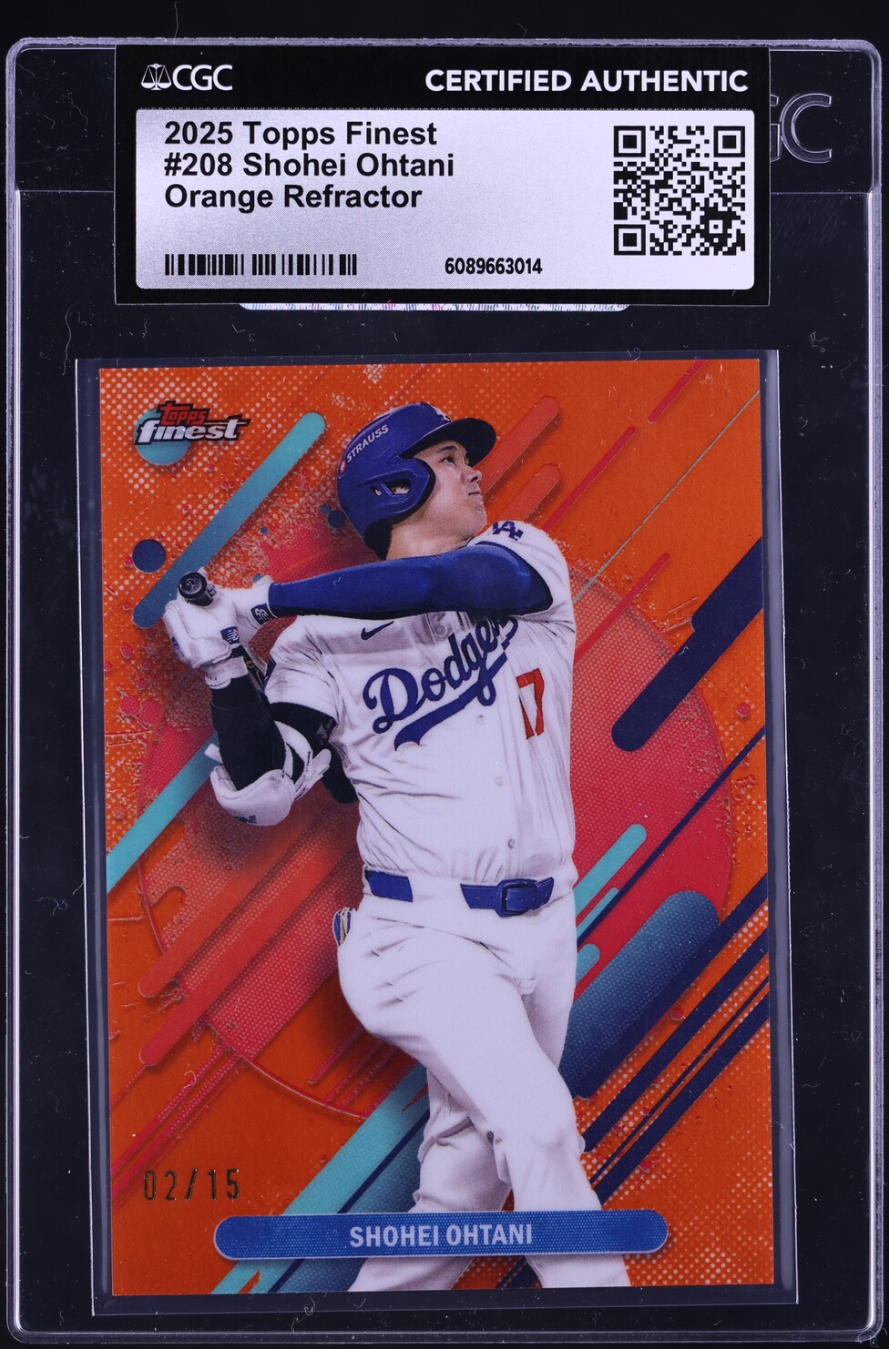 2025 Finest Orange Refractor Shohei Ohtani /15 #208 CGC AUTH on