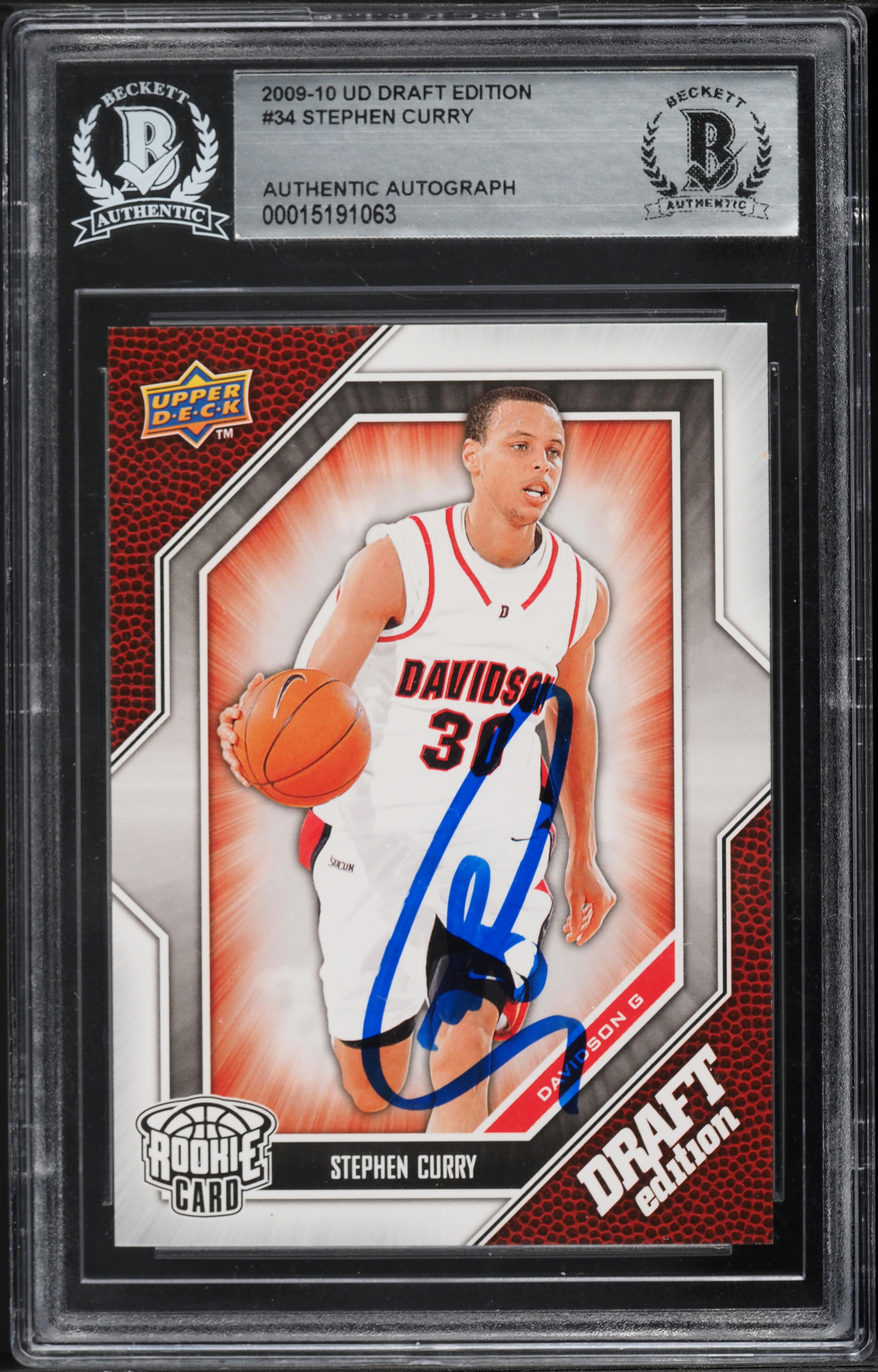 2009 Upper Deck Draft Edition Stephen Curry ROOKIE AUTO #34 BAS