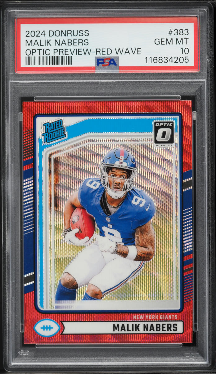 2024 Donruss Optic Preview Red Wave Malik Nabers ROOKIE #383 PSA 10 GEM MINT