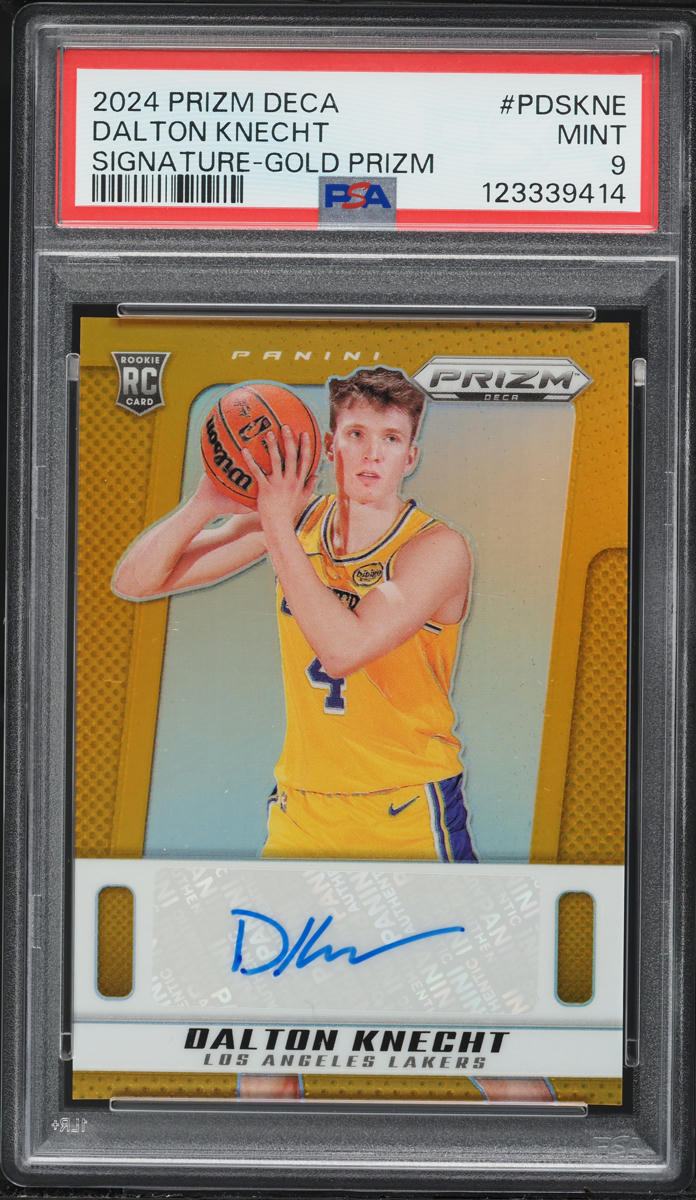 2024 Panini Prizm Deca Gold Dalton Knecht ROOKIE AUTO /10 #PDS-KNE PSA 9 MINT