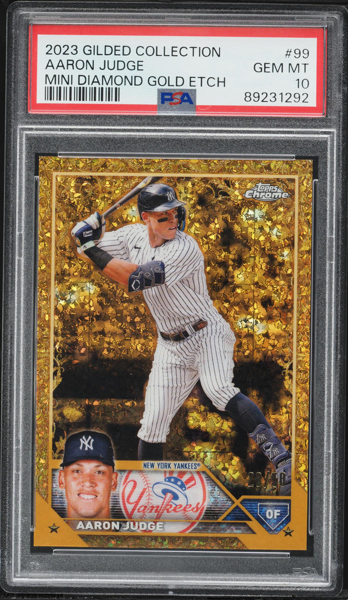 2023 Topps Gilded Collection Mini Diamond Gold Etch Aaron Judge /50 #99 PSA 10 GEM MINT