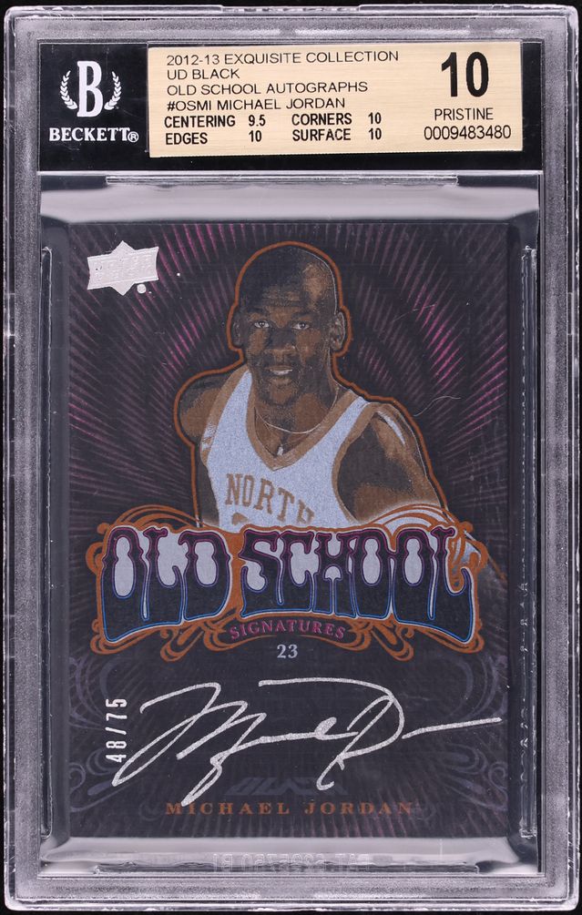 2012 Exquisite Collection Black Old School Michael Jordan AUTO /75 #OS-MI BGS 10 PRISTINE