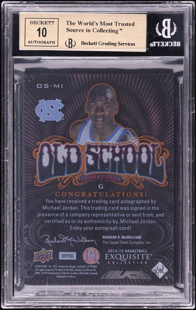 2012 Exquisite Collection Black Old School Michael Jordan AUTO /75 #OS-MI BGS 10 PRISTINE