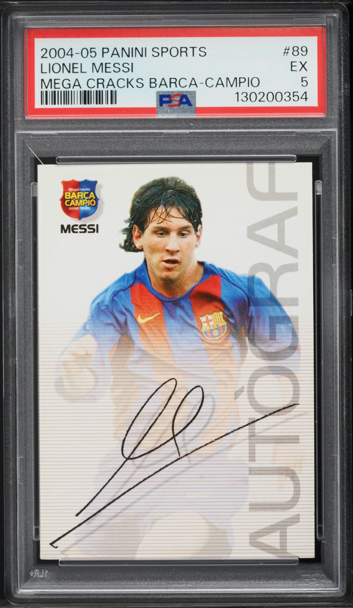 2004 Panini Sports Mega Cracks Barca Campio Lionel Messi ROOKIE #89 PSA 5 EX