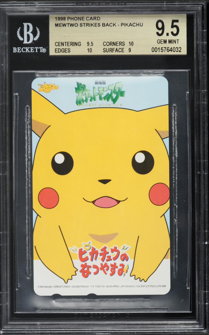 1998 Pokemon Phone Card Mewtwo Strikes Back Pikachu BGS 9.5 GEM