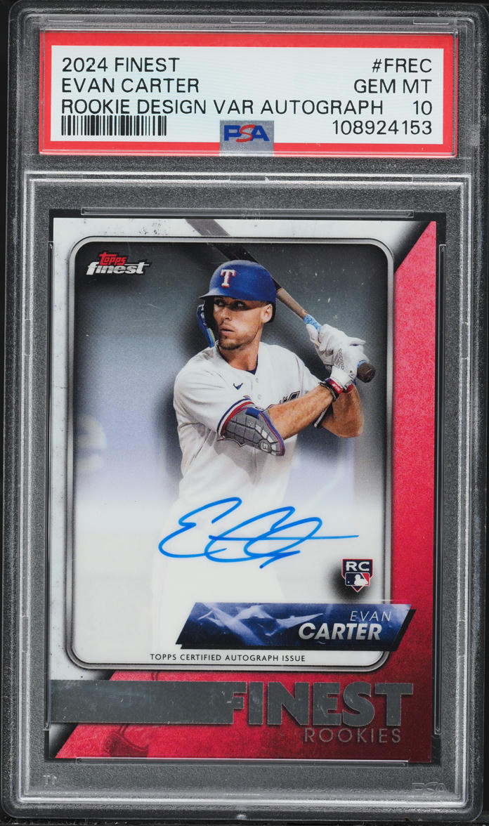 2024 Finest Design Variation Evan Carter ROOKIE AUTO #FREC PSA 10 GEM MINT