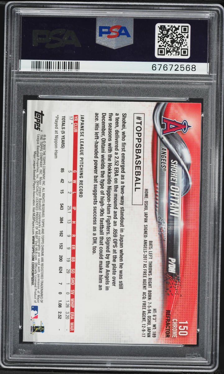 2018 Topps Chrome Sepia Refractor Shohei Ohtani ROOKIE #150 2018 Topps Chrome Sepia Refractor Shohei Ohtani ROOKIE #150