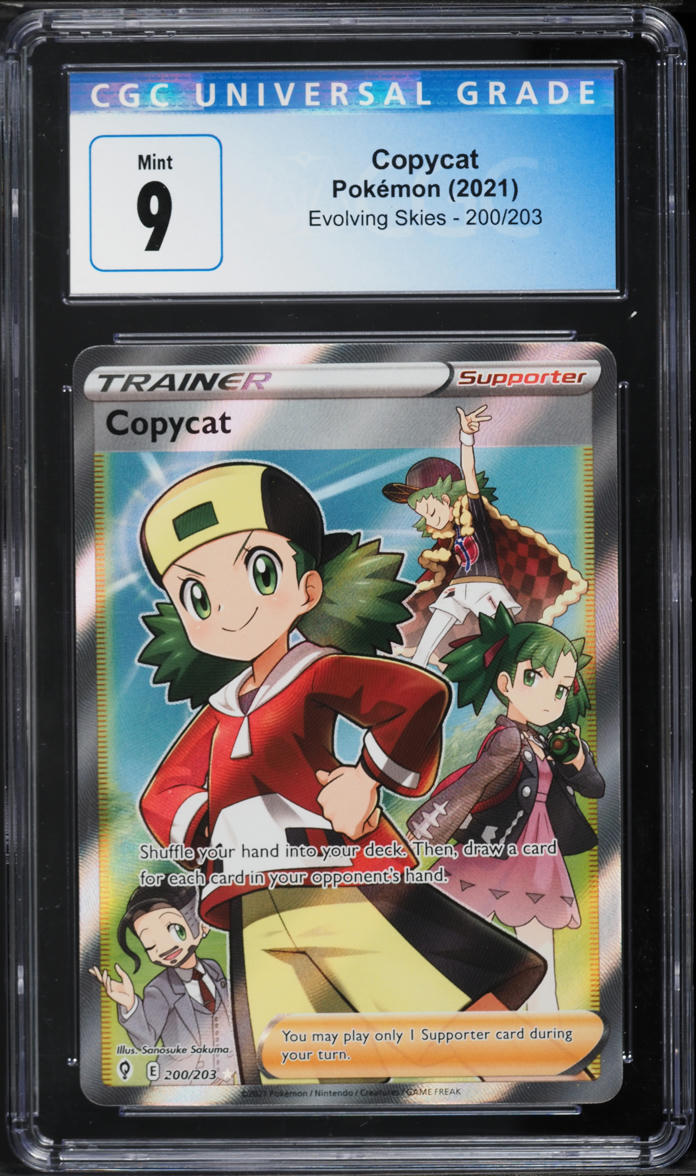 copycat pokemon card full art Copycat Full Art Trainer Ultra Rare 200/203 Evolving Skies Pokemon TCG NM
