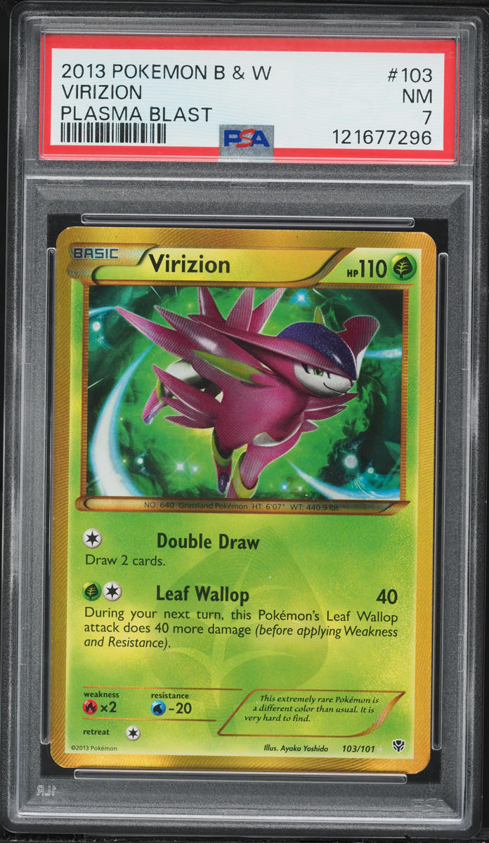 2013 Pokemon Black & White Plasma Blast Secret Rare Virizion #103 PSA 7 NRMT