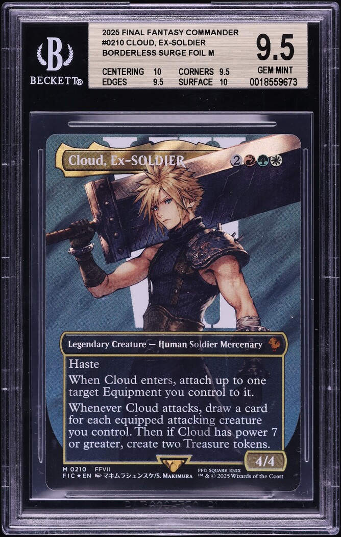 2025 MTG Final Fantasy Commander Cloud Ex Soldier Borderless Surge Foil BGS  9.5 GEM MINT on Fanatics Collect
