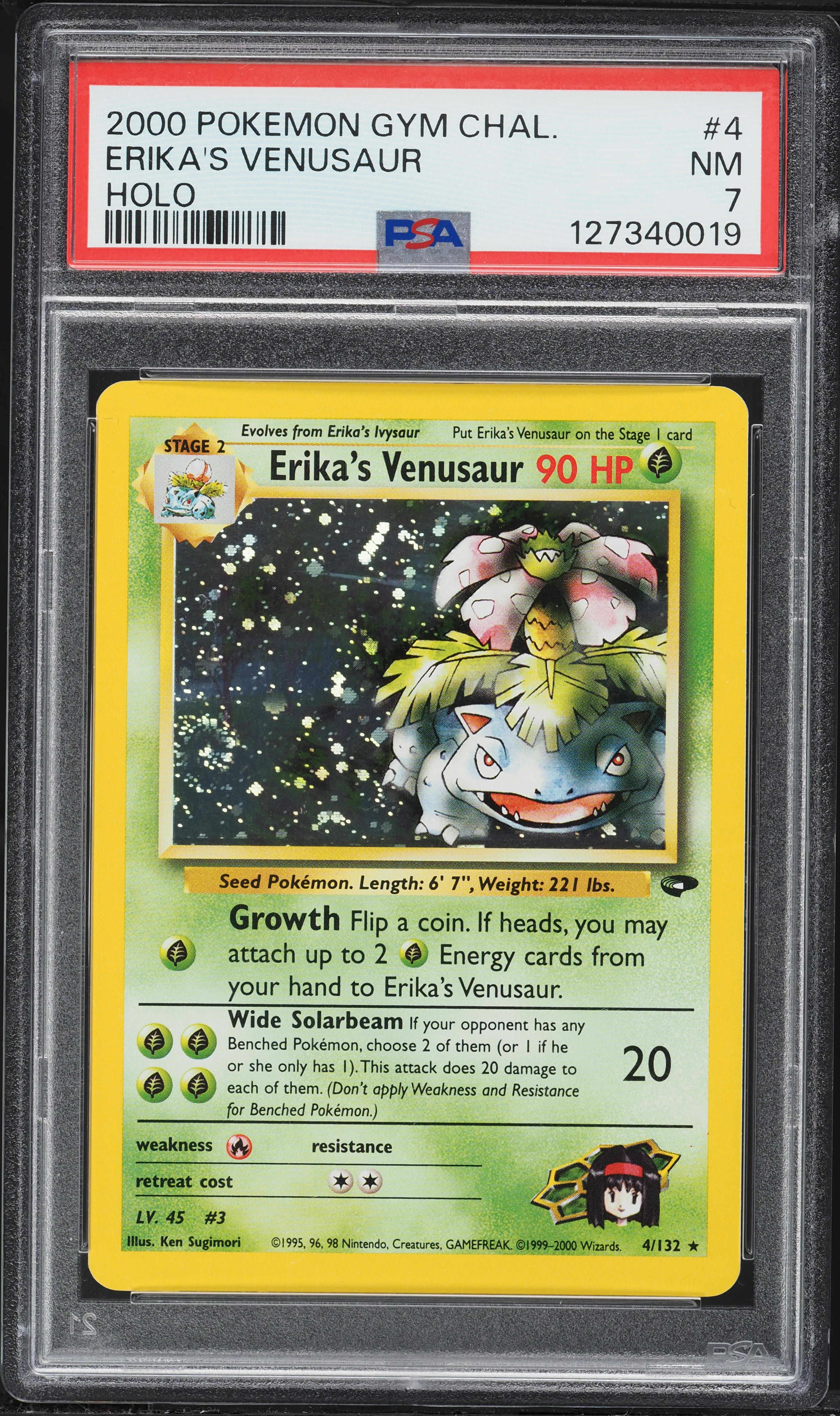 2000 Pokemon Gym Challenge Holo Erika's Venusaur #4 PSA 7 NRMT on