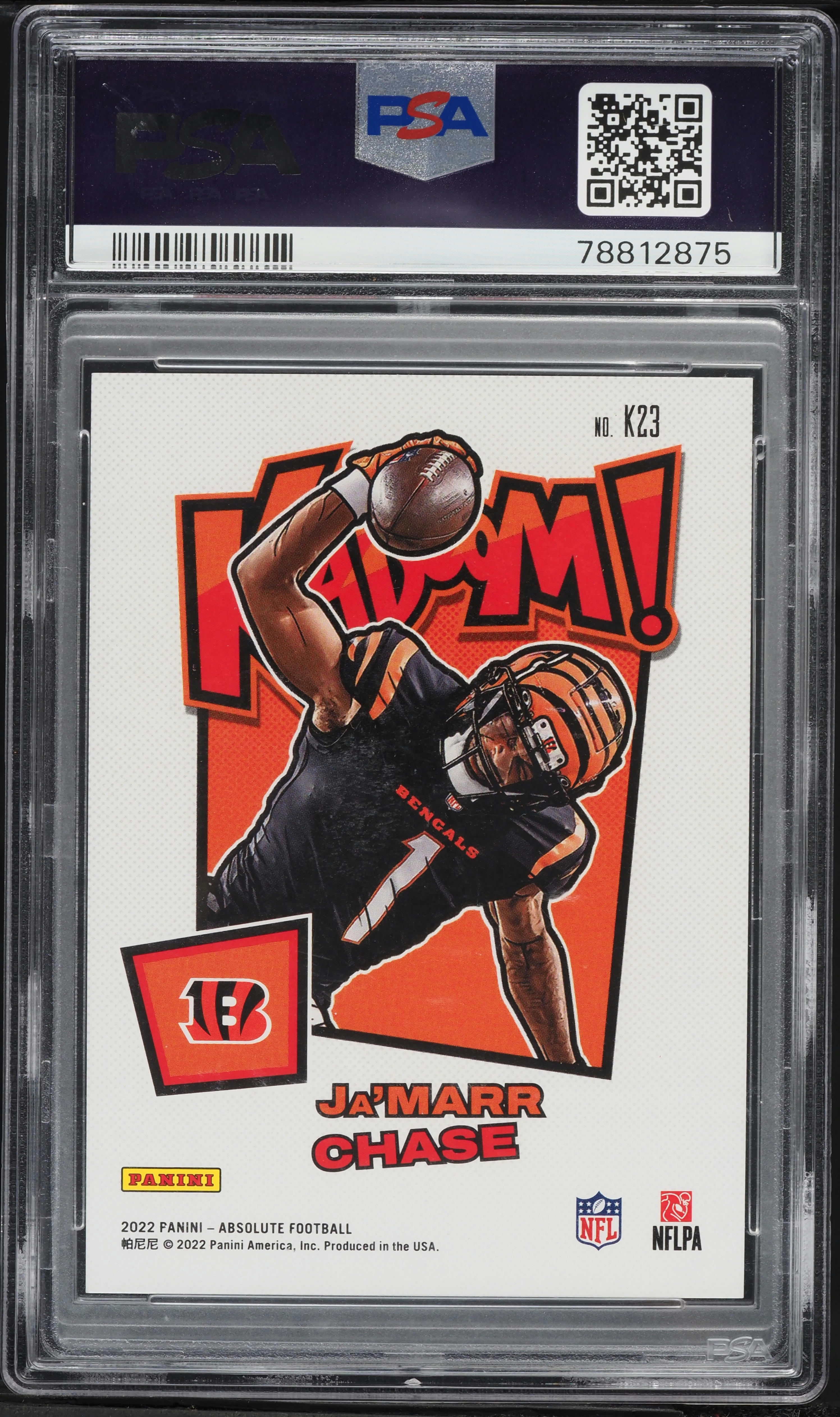 2022 Absolute Kaboom! Vertical Ja'Marr Chase #K23 PSA 10 GEM MINT