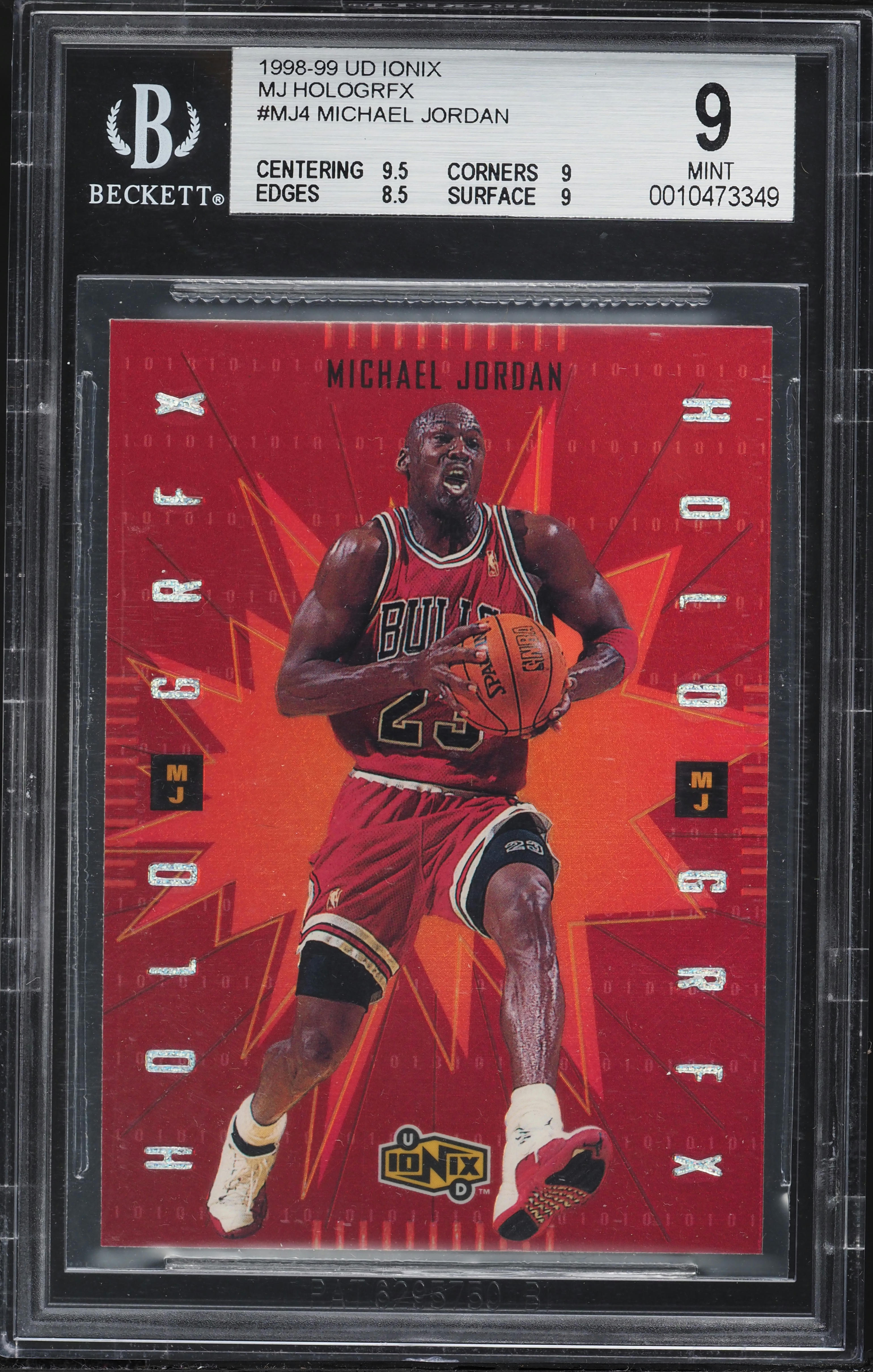 1998 UD Ionix MJ Hologrfx Michael Jordan #MJ4 BGS 9 MINT on