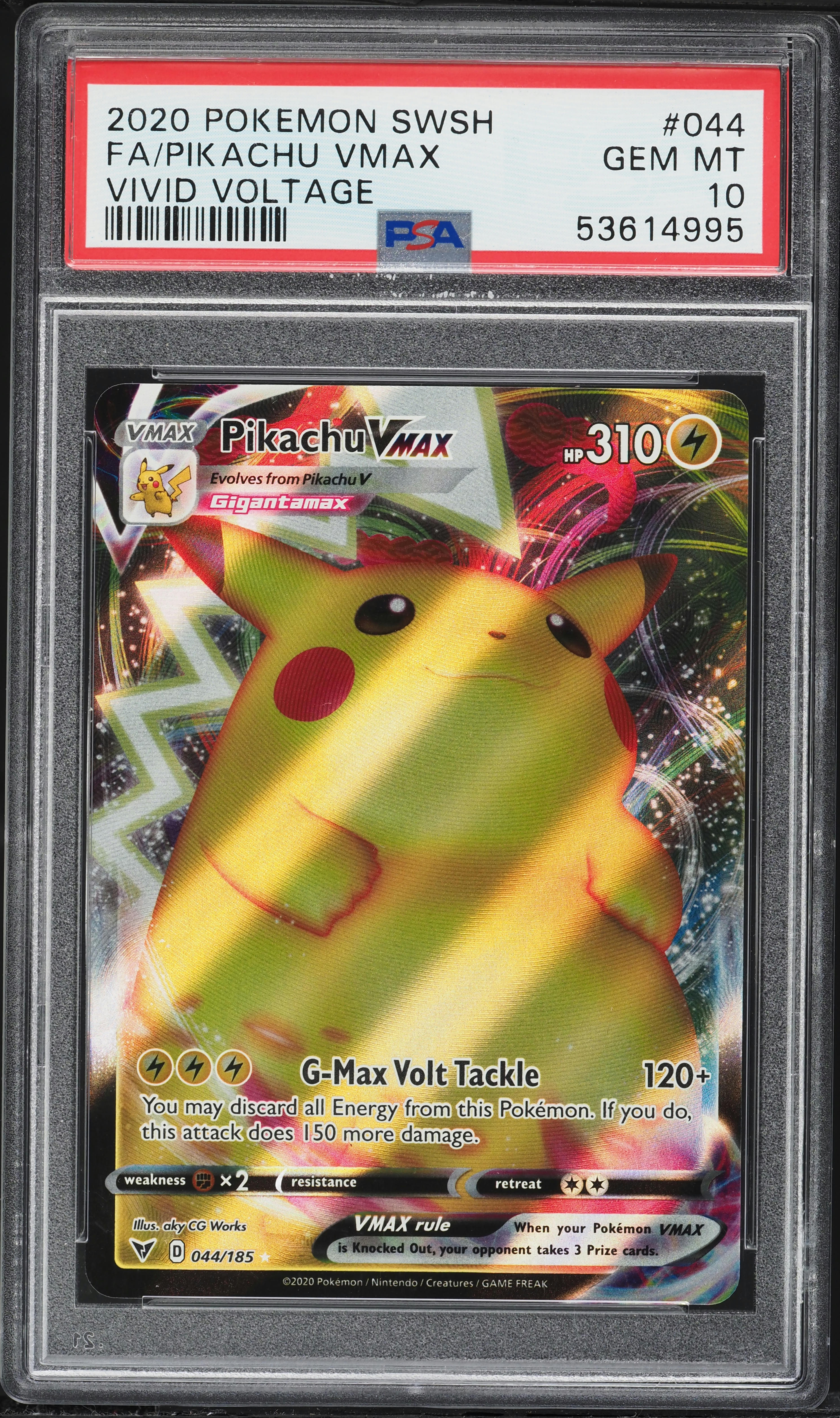 2020 Pokemon Sword & Shield Vivid Voltage Full Art Pikachu VMAX