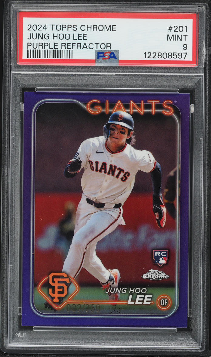 2024 Topps Chrome Purple Refractor Jung Hoo Lee ROOKIE /250 #201 PSA 9 MINT